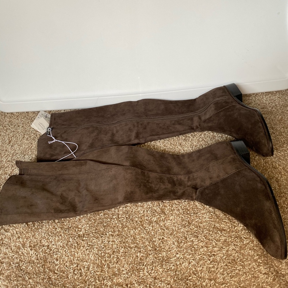 Brown knee high boots